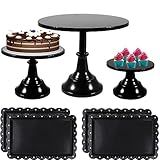 Suporte De Bolo 7 Peças Suporte Redondo De Metal Para Exibição De Bolo Conjunto De Decorações De Mesa De Sobremesa Suporte De Cupcake Para Chá De Bebê Casamento Festa De Aniversário Aniversário