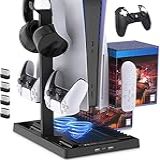 Suporte De Carregamento Com Ventilador De Resfriamento Para Console E Controlador De Edição Digital PS5 PS5 Estação De Carregamento Vertical Com 15 Slots De Jogo