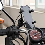 Suporte De Celular Para Moto Com Carregador USB 2-4- Fixação Por Garra No Retrovisor Ou Parafuso Do Guidão- Resistente- Antivibração- Rotação 360-- Designer Ergonômico- Compatibilidade Até 6-8-