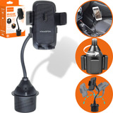 Suporte De Celular Veicular Para Carro Modelo Porta Copos Cor Preto