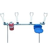 SUPORTE DE CHÃO PARA VARAS DE PESCA DESMONTÁVEL 04 VARAS COM PORTA LATA