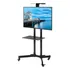 Suporte De Chão Pedestal Móvel De Tv 32 A 70 Polegadas Rodízios Com Trava Bandeja Notebook Vídeo Game Com Regulagem De Altura Cor Preto