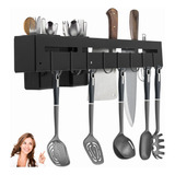 Suporte De Cozinha Porta Talheres Facas 50cm Com 8 Ganchos