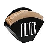Suporte De Filtro De Café Organizador De Filtro De Cone De Fazenda Suporte De Parede De Recipiente De Filtro De Café De Madeira Dispensador De Filtro De Cone De Café Para Decoração De Cafés Acessórios De Café Para Estação De Café Preto