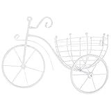 Suporte De Flores Pendurado Na Parede Modelo De Bicicleta De Metal Decorações Ao Ar Livre Para Jardim Estande De Bicicleta Arte De Parede Metálica Ferro Floreiras Branco Modelagem