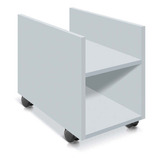 Suporte De Gabinete Computador Cpu Com Rodas Em Mdf Branco