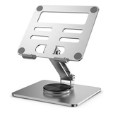Suporte De Mesa Ajustável Giratório Para Tablet iPad Prata