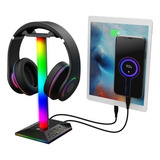 Suporte De Mesa Headset Gamer Led Usb Minimalista Rgb Raze