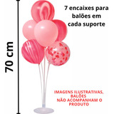 Suporte De Mesa Laleti Com Hastes Para Arranjo Balão Bexiga 70 Cm De Altura E 7 Encaixes