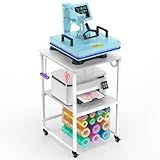 Suporte De Mesa Prensado A Quente Comporta 14 Rolos De Vinil Carrinho De Prensa Térmica Móvel Para Máquina De Transferência De Calor Impressora De Sublimação Mesa Organizadora De Armazenamento