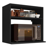 Suporte De Micro Ondas Preto Para Restaurante Organizado