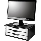 Suporte De Monitor Souza Cia 3349 Black Piano Com Branco Cor Preto