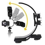 Suporte De Montagem De Lâmpada De Flash Com Dois Sapatos Em Formato C Para Câmeras DV Filmadoras Câmeras DSLR