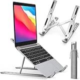 Suporte De Notebook De Alumínio Ajustável Para Notebook De 6 Ângulos Ajustável De Alumínio Dobrável E Ergonômico Para Desktop Portátil Compatível Com Macbook- Ipad- Hp- Dell- Lenovo 10-17 Polegadas