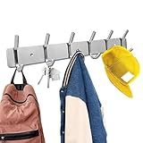 Suporte De Parede Com 6 Ganchos Para Pendurar Roupas Suporte De Parede Versátil E Resistente Para Mochila Roupas Chaves Ou Jaqueta Organizador De Ganchos De Parede De Aço Inoxidável Prata