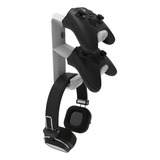 Suporte De Parede Compatível Com Controle Xbox E Ps5 Headset Cor Branco