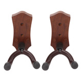 Suporte De Parede De Guitarra 2pcs Cabide Elegante Nogueira