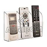 Suporte De Parede Em Acrílico Cristal Transparente Triplo Para Controle Remoto De TV Ou Ar Condicionado Acribom