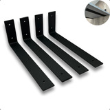 Suporte De Parede Mão Francesa Aço Em L Preta 30x10x3 5cm
