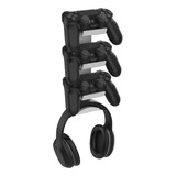 Suporte De Parede Para 3 Controles E Headset De Xbox Ps4 Ps3