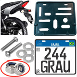 Suporte De Placa Moto Universal Protetor Moldura Mercosul