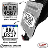 Suporte De Placa Scam Protetor Moto Universal Reforço Aço