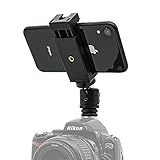 Suporte De Telefone Para Câmera Hot Shot Adaptador De Montagem De Tripé De Telefone Flexível Com Suporte De Sapata Fria Para Microfone Luz LED Para IPhone Samsung Pixel Canon Nikon DSLR Fotografia