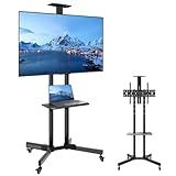 Suporte De TV Móvel Com Rodas- Suporte Pedestal Com Rodízios- Suporte De TV Portátil Ajustável Em Altura- Para TVs A Partir De 32- A 65--- Suporte De TV Pode Suportar 65KG- VESA 600MM-400MM