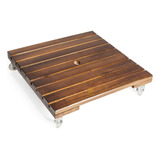 Suporte De Vaso Madeira Quadrado 50cm Roda Gel Reforçado