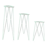 Suporte De Vaso Plantas Horta Jardinagem Chão Tripe Kit 3pçs