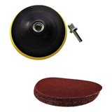 Suporte Disco Velcro Lixa 125mm 20 Lixas Grão 60