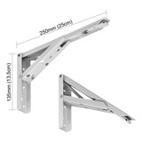Suporte Dobrável Par 25cm À 30cm Tampo Mesa Mão Francesa