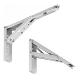 Suporte Dobrável Par 25cm À 30cm Tampo Mesa Mão Francesa