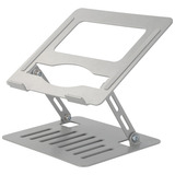 Suporte Dobrável Rotativo Antiderrapante Notebook Tablet Resistente De Metal Leve E Pratica Com Fluxo De Ar Cor Prata