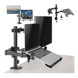 Suporte Duplo Articulado De Mesa Para Monitor E Notebook
