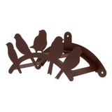 Suporte Enrolador Mangueira Jardim Pássaros Marrom