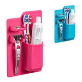 Suporte Escova Pasta E Barbeador Silicone Organizador