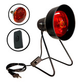 Suporte Fisioterapia Preto Lâmpada Infravermelho 250w 110 110v