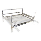 Suporte Fixo Inox Para Churrasqueira Grelhas E Espetos