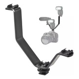Suporte Flash Adaptador V 3 Sapatas 17x15cm Microfone Grande