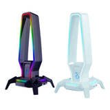 Suporte Fone De Ouvido Pc Gamer Headset Rgb Com Hub Usb 3 0