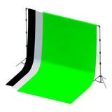 Suporte Fundo Infinito C Tecidos 1 50x3 Preto branco verde