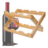 Suporte Garrafa De Vinho Retrátil Bambu Porta Garrafas Adega
