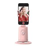 Suporte Giratório Celular Tripé Gimbal 360 Rastreador Facial Movimento AI Vídeo Rosa 