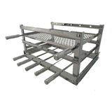 Suporte Grill Inox 90 X 53 Grelha 6 Espetos P Churrasqueira