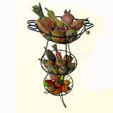 Suporte Legumes Ferro Madeira 3 Cesto Artesanato Mineiro