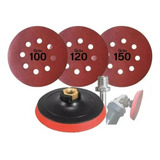 Suporte Lixa Velcro Adaptador Furadeira 30 Lixas 125mm M14