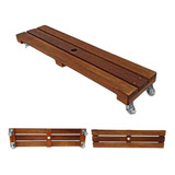Suporte Madeira Vaso Jardineira 80x20 Cm Rodinhas Cristal