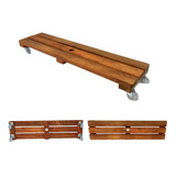 Suporte Madeira Vaso Jardineira 80x20 Cm Rodinhas Gel