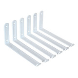 Suporte Mão Francesa Safira Invertida 25cm Mod U Cor Branco De 25cm X 10cm X 2 5cm Por 8 Unidades